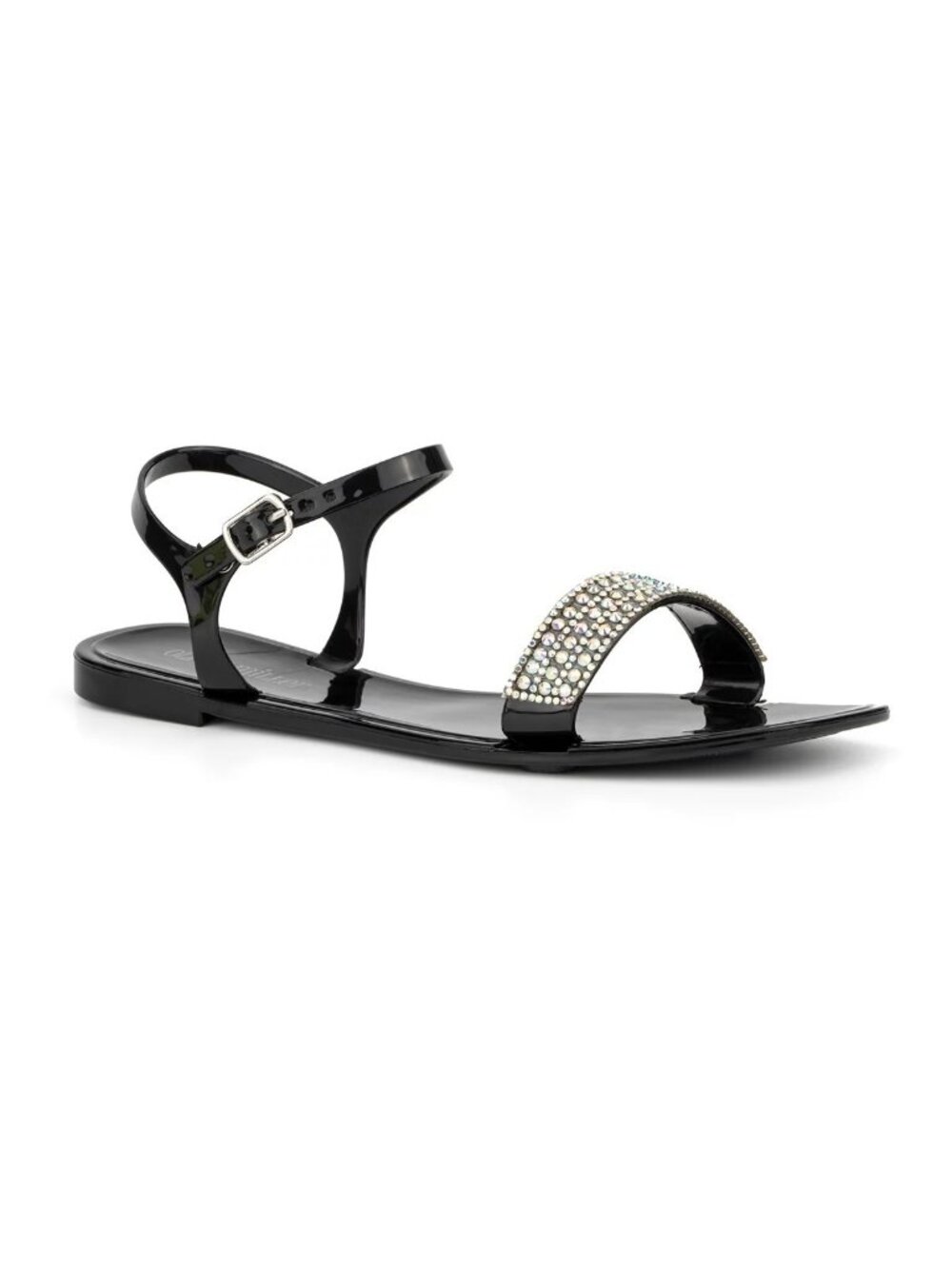 Olivia Miller Sandals Size 7 Palizzi Jelly Open Toe Rhinestone Black NWB